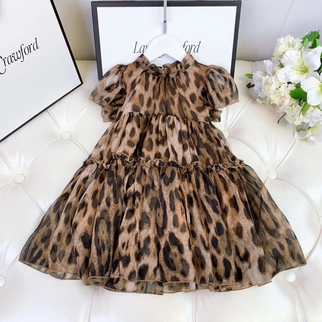Mädchenkleider 2-12 Prinzessin Kleiderschalen braun Leopard Twirl Tutu Kleider