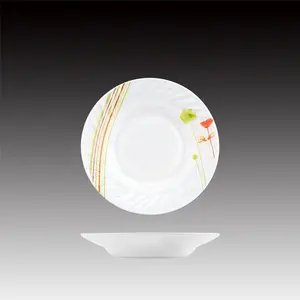 6 inch Heat Resistant Opal Glassware Dinner Set Opal Glass Plate with decal