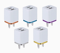 Chargeur mural USB 2.1A 5V Dual Port Cube Power Adapter Plug Block Charging Box Brick pour iPhone Galaxy LG Moto Android Phones