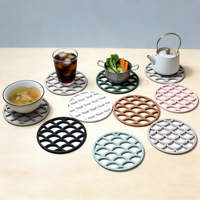 Tapis de cuisine rond en silicone de style nouveau, résistant à la chaleur, pour ustensiles, plats et casseroles, compatible lave-vaisselle/micro-ondes/four