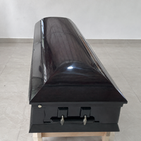 Ataúd de Madera Estilo Americano Qianrui Premium, Ataúd Funerario de Alta Gama, Ataúdes de Entierro de Madera Maciza con Asas Abatibles