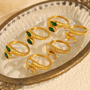 Fashion <b>Rings</b> <b>Titanium</b> Steel Zircon Inlay Geometric Shape Unisex Party Jewelry JZ117 US Size 7 - Product Image 1