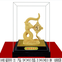 Vente en gros d'usine, cadeau d'entreprise, décoration de bureau et de maison, Nouvel An chinois 2024, serpents en or 24 carats Feng Shui, sérigraphie