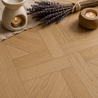 Carrelage en porcelaine Matt Basketweave Parquet 800x800mm, effet bois miel amande bicolore, pour sol de cuisine et palier d'escalier