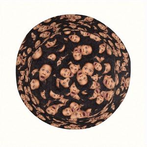 Chapeau Bob Personnalisé à Motif Feuille Argyle et Visage de Dessin Animé avec Nom Photo et Logo pour Enterrement de Vie de Jeune Fille, Usage Quotidien, Plage, Voyage, Cadeau - Product Image 4