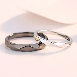 ขายส่ง คู่แหวนเงิน-ที่มีคุณภาพสูง18พันแข็งแหวนคู่ทองเครื่องประดับปรับ18พันทองเงิน925แหวนแต่งงานสำหรับคู่