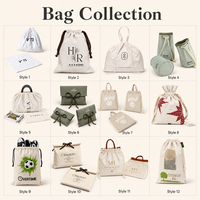 Kantong Kain Katun Organik Grosir dengan Logo Custom, untuk Pakaian, Sepatu, Tas Tangan, Dompet, Topi, Kemasan, Kantong Serut Muslin
