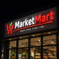 Enseigne LED 3D OEM, enseigne lumineuse pour entreprise, logo extérieur, lettres 3D, enseigne lumineuse LED pour devanture de magasin