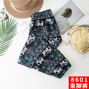<span class=keywords><strong>Pantalones</strong></span> Harem Tailandeses para Mujer, Estilo Étnico de Xishuangbanna, Yunnan, con Estampado Vintage, Antimosquitos, Estilo del Sudeste Asiático - Product Image 6