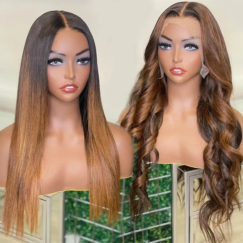 Cheap Glueless Full HD Lace Highlighted Bone Straight Human Hair Colored Wig Raw HD Lace Frontal Virgin Vietnamese Wig Vendors