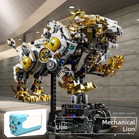 Ensemble de blocs de construction semi-mécaniques Lion - Jouet de construction DIY - 1000-1500 pièces - Plastique ABS - Puzzle éducatif pour enfants et adolescents