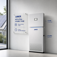 JAKX Système de batterie de secours domestique tout-en-un 21 kWh LiFePO4, onduleur solaire hybride 11 kW, stockage de batterie, contrôle par application, distributeur pour commandes en gros