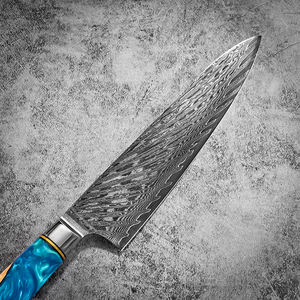 Cuchillo de Chef de Acero Inoxidable Damasco de 8 Pulgadas con Mango de Madera Sólida Personalizable OEM, Apto <span class=keywords><strong>para</strong></span> <span class=keywords><strong>Cortar</strong></span> <span class=keywords><strong>Carne</strong></span> en la Cocina - Product Image 5
