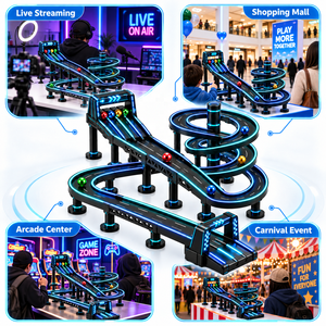 Ensemble de course de billes professionnel de grande taille avec circuit de jeu personnalisé en blocs, pour jeu de flipper, piste de course de billes DIY, jeu de billard et circuit de course de billes - Product Image 6