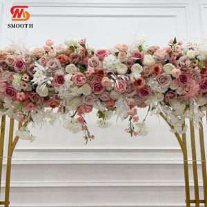 SMOOTH Camino de Mesa de Flores de Paniculata de 6.5-10 Pies, Rosas de Seda Blancas Artificiales para Boda, Tamaño y Color Personalizables - Product Image 2