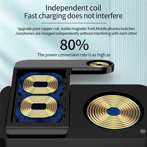 EONLINE Support de chargeur sans fil 3 en 1 pour <span class=keywords><strong>iPhone</strong></span> <span class=keywords><strong>14</strong></span> 13 12 11 X Apple Samsung Watch Airpods Pro IWatch Fast Charging Dock St - Product Image 6