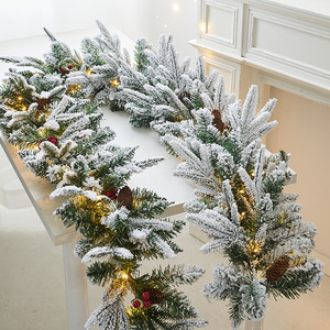 PE crypté blanc flocage décoration fleurs artificielles guirlande de noël pour hôtel centre commercial fenêtre porte Arrangement suspendu décor - Product Image 3