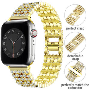 22 מ "מ נשים אוניברסלי תכשיטים חמישה חרוזים להגדיר יהלום שרשרת שעון יהלום מלא רצועת שעון יהלום רצועת שעון - Product Image 2