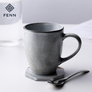Novità del prodotto all'ingrosso FENN un pezzo cina fatta <span class=keywords><strong>tazza</strong></span> da caffè in ceramica di grandi dimensioni Vintage 450ml <span class=keywords><strong>tazza</strong></span> da tè in ceramica con bordo nero - Product Image 1