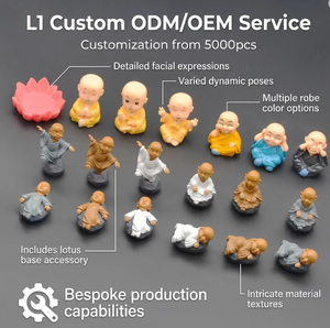 Figuras de Resina de Monjes en Miniatura, Figura de <span class=keywords><strong>Buda</strong></span> Zen para Decoración de Jardín de Hadas, Terrario, Micropaisaje, Adorno de Bonsái - Product Image 1