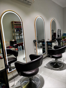 Nouvelle Arrivée Grand <span class=keywords><strong>Miroir</strong></span> Mural <span class=keywords><strong>LED</strong></span> Doré pour Salon de Coiffure et Maquillage, Mobilier de Salon de Beauté - Product Image 5