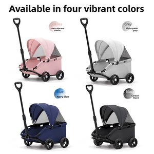 Factory Direct Lightweight Foldable Pet Stroller 4 <b>Wheels</b> - OEM Breathable Small Dog <b>Cat</b> Carrier Trolley for Wholesale - Product Image 2