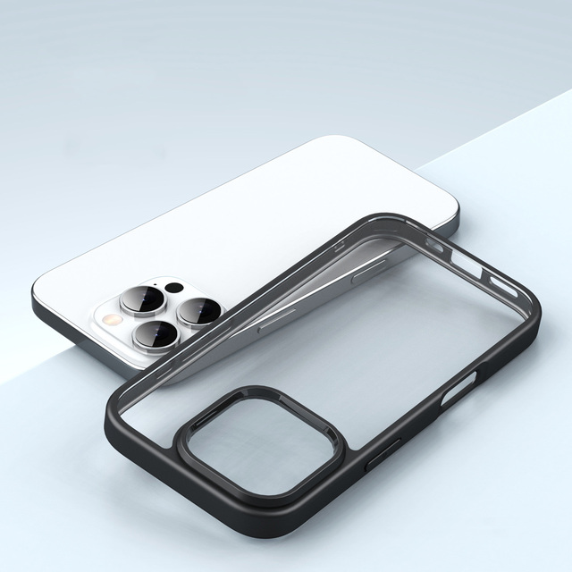 Transparent Slim PC TPU Hybrid Cover Not Yellowing Cell Phone Case for iPhone 16 Pro Max 17 15 14