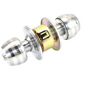 Zinc Nickel Plated Ball <strong>Knob</strong> <strong>Door</strong> Lock with Keys-Anti-Theft Interior <strong>Door</strong> Security Lock 30-40mm for Bedroom Bathroom - Product Image 5