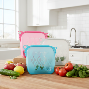 <span class=keywords><strong>Bolsas</strong></span> de Almacenamiento Reutilizables de Silicona, Ecológicas, Plegables, Impermeables, Aptas para Refrigerador y Congelador, con Certificación LFGB, Ideales para Viajes - Product Image 1