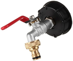 Adaptateur IBC S60X6 vers Robinet de Jardin en Laiton à Filetage Grossier avec Raccord de Tuyau 1/2" pour Entrée d'Huile et d'Eau 1/2 Robinet de Jardin - Product Image 1