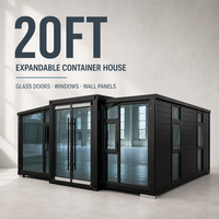 Maison conteneur extensible de 20 pieds, maison préfabriquée portable, unité de logement modulaire en kit