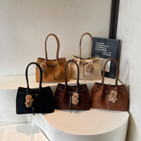Sac fourre-tout rétro en daim simple pour femme, nouvelle collection automne 2025, grande capacité, sac à bandoulière tendance