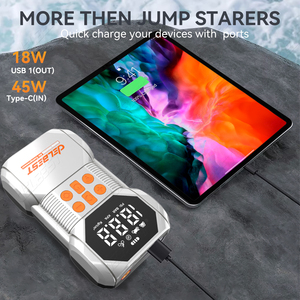<span class=keywords><strong>D</strong></span>émarreur de voiture Q7 avec gonfleur de pneus automatique, sortie multi-tension, <span class=keywords><strong>lampe</strong></span> LED triple mode, batterie haute capacité - Product Image 6