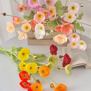 Fleur artificielle de pavot unique très demandée pour la décoration littéraire de <span class=keywords><strong>baie</strong></span> vitrée, ornement, accessoire de pique-nique et de randonnée en Chine - Product Image 6
