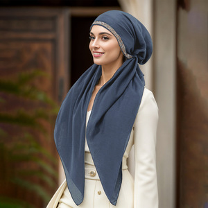 Chapeau de serviette en strass de couleur unie européenne Nouveau chapeau incurvé à longue queue de style national pour l'été Polyester - Product Image 4