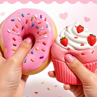 Jumbo Donut Cupcake Squishy Slow Rising Stress Toy Squeeze Fidget Sensory Relief Soft Foam Cake Anxiety OEM Custom Wholesale