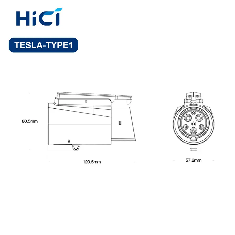 HICI-IEC62196 стандарт TESLA разъем типа 2 к Tesla адаптер типа 2 к tesla ev разъем