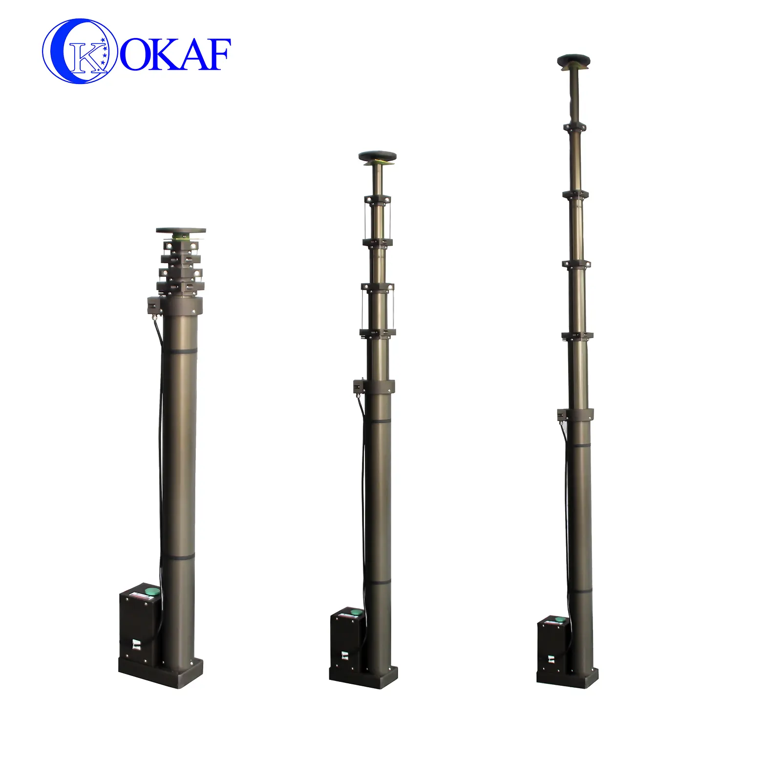 Okaf 5M 6M 8M điện Telescopic mast Viễn Thông tháp cho anten mast đài phát thanh mast