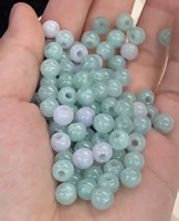 Perles rondes en jadéite birmane naturelle de qualité A, 7 mm, vert clair/bleu aquatique, perles en vrac pour bracelet DIY, vente en gros