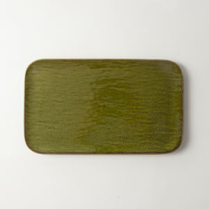 2024 Logo personnalisé couleur à la mode grand <span class=keywords><strong>plateau</strong></span> <span class=keywords><strong>de</strong></span> service assiettes <span class=keywords><strong>de</strong></span> fruits <span class=keywords><strong>de</strong></span> <span class=keywords><strong>mer</strong></span> pour Restaurant vaisselle vert Texture <span class=keywords><strong>plateau</strong></span> en céramique - Product Image 4