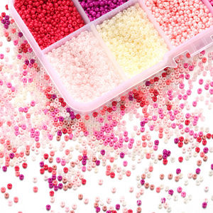 ลูกปัดแก้วเม็ดกลมขนาด 2 มม. สีผสม รูปทรงกลม สำหรับงานทำขนม งาน DIY อุปกรณ์ทำเครื่องประดับ ผลิตจากเมืองอี้หวู่ รหัสสินค้า KT0049 - Product Image 3