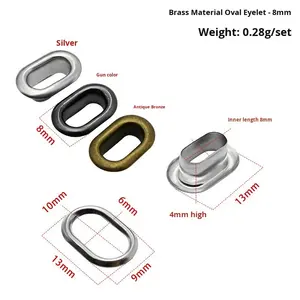 Ojetes Metálicos en Forma de U, Ovalados, Rectangulares y en Forma de Huevo <span class=keywords><strong>para</strong></span> Prendas, <span class=keywords><strong>Calzado</strong></span>, Cinturones y Bolsas de Papel, al por Mayor y en Existencia - Product Image 6