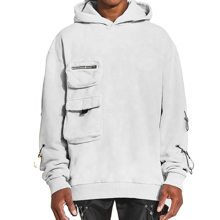 Áo Khoác Có Túi Tiện Ích Tùy Chỉnh Áo Hoodie Nam 400 Gsm 50% Cotton 50% Polyester Không Dây