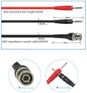 Cabo coaxial <span class=keywords><strong>BNC</strong></span> macho para Dual Banana Plug <span class=keywords><strong>Test</strong></span> <span class=keywords><strong>Lead</strong></span> para osciloscópio - Product Image 2