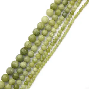 Loose Beads Wholesale Natural Stone Round Bead 4/6/8/10/12mm Taiwan Green Jade for DIY Bracelet Necklace Jewelry Making Findings