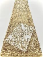 Tissu en dentelle perlée de luxe, tissu en dentelle à paillettes et cristaux, tissu pour robe de soirée de mariage