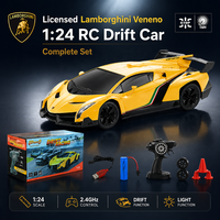Voiture de drift Lamborghini RC à l'échelle 1/24, voiture RC grandeur nature avec lumières, voiture de course télécommandée, voiture RC électrique radiocommandée, modèle de jouet