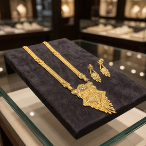 Wholesale Fashion 14K 18K 24K Micron Gold Plated Long Necklaces Traditional Jewelry Set Brass Gold Filled Forming Long Necklaces - Product Image 5