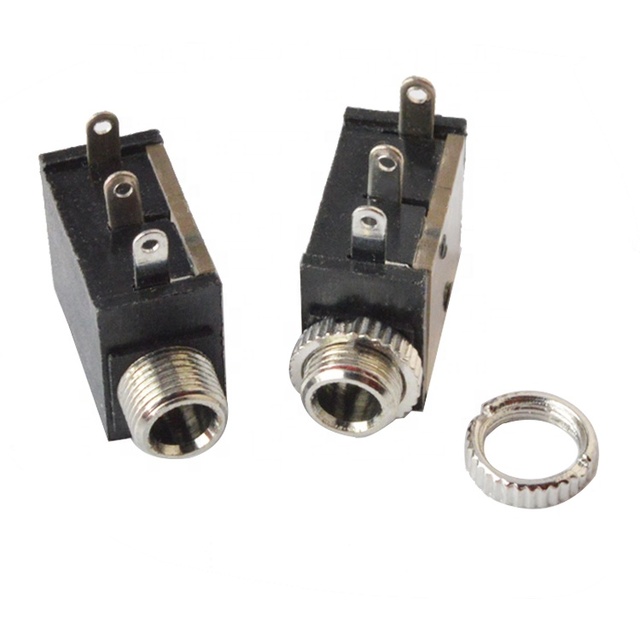 SZTuozhi 3.5mm PJ323-M Stereo Female Panel Mount PVC Headphone Jack with 10,000 Cycles Long Life 50V DC 1A Rated