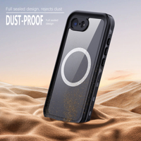 Nouveau 360° Extérieur °   Étui de téléphone magnétique sans fil anti-chute, anti-poussière, entièrement protégé, étanche IP68 pour iPhone 16E/17E universel